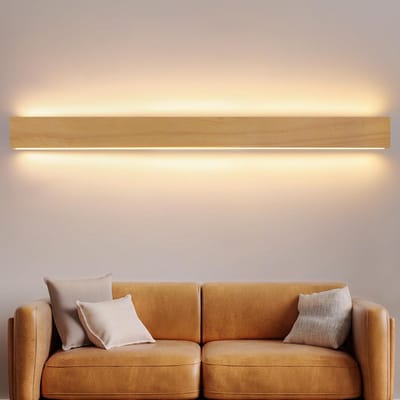Moderne LED Wandlamp Hout 100 CM - 36W Op en Neer Bewegend Licht 3000K Warm Wit voor Woonkamer en Slaapkamer