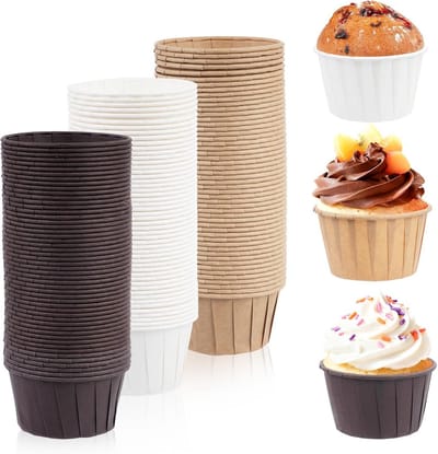 SnelShoppen - Pack van 150 Paper Muffin Moulds, Cupcake Moulds, Bakvormen, Papier Molen, Cake Moulds voor Feest, Bruiloft, Verjaardag, Kerst, Party (3
