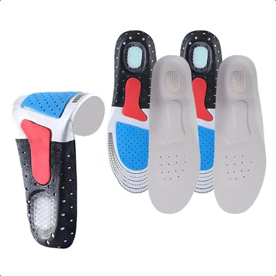 Medure® 2-Paar - 35-40 - Gel Inlegzolen - Hielspoor Zooltjes - Grijs - Steunzolen - Hakverhoger - Achillespees - Heren Werkschoenen - Dames - Vrouw - Verhogende - Badstof - Antislip - Sport