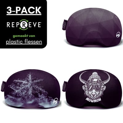 MowMow 3-pack Skibril Hoes - NIET VOOR VIZIERHELM - Cover - Beschermhoes - Goggle - Bril - Ski - Snowboard