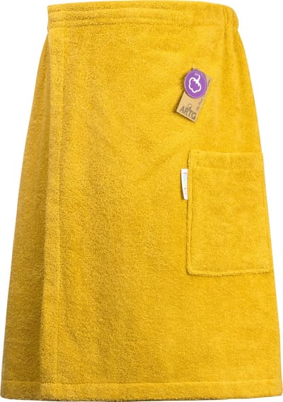 ARTG® Towelzz - Sauna Kilt - Heren -  met klittenband - Donkergeel - Mustard - (tot 150 cm heupomvang)