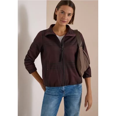 Geruite jas in wollook met opstaande kraag
