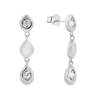 Juwelier Zwartevalk - Zilveren (gerhodineerd) hang oorbellen met zirkonia - 22.352