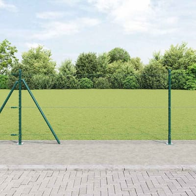 vidaXL - zeshoekig - gaashek - met - betonnen - voetstuk - 10 - x - 0,8 - m - Groen - Mesh