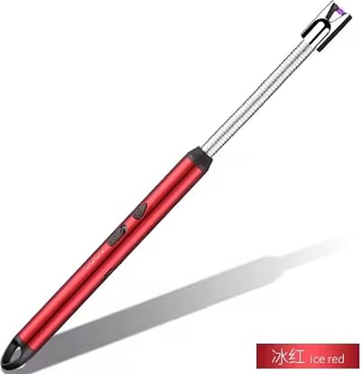 Elektrische aansteker - Plasma - Windbestendig - Oplaadbaar - Rood - BBQ - Flexibel - USB - Slot