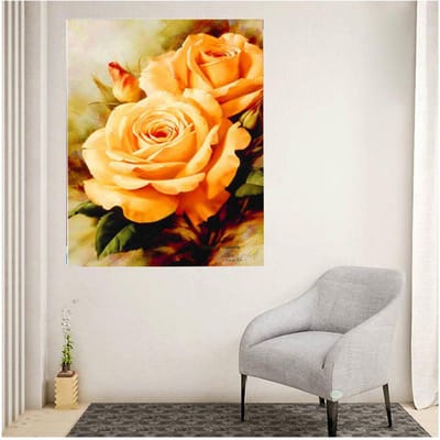 Peinture Diamant 5D DIY Forage Complet Fleur Point de Croix Broderie Diamant Peinture Murale pour Décor 20X30CM beige