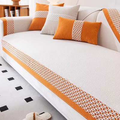 Lusfluweel Stof Bankkussen Winter Verdikt Woonkamerkussen Antislip Leer Bankhoes Ontwerp Zachte Bankhanddoek 70*70cm