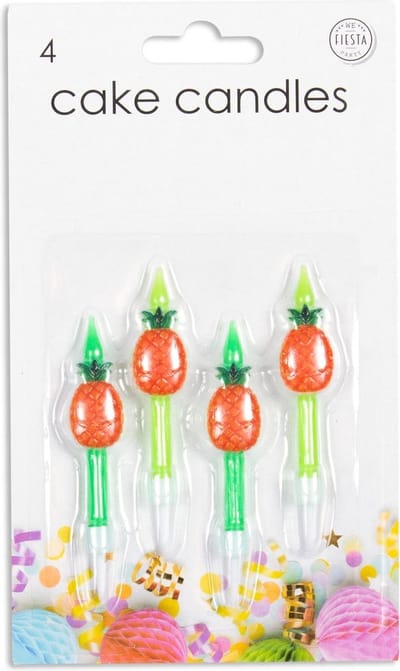 Wefiesta Ananaskaarsjes 5,9 Cm Wax Groen/oranje 4 Stuks