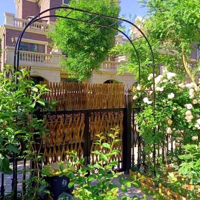 Tuinboog Metaal - Prieel Klimplanten - Tuin Decoratie - Roestbestendig Weerbestendig - 240 cm x 250 cm - Zwart