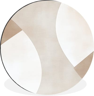 WallCircle - Wandcirkel - Muurcirkel - Bruin - Japandi - Abstract - Aluminium - Dibond - 30x30 cm - Binnen en Buiten