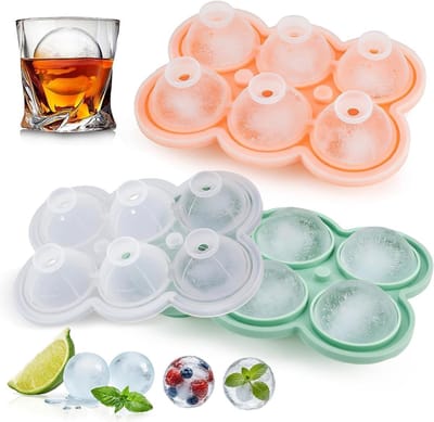 Ronde Siliconen IJsblokjesvorm van 4,5 cm - Herbruikbare IJsblokjes voor Cocktails, Whiskey en Dranken met Deksel