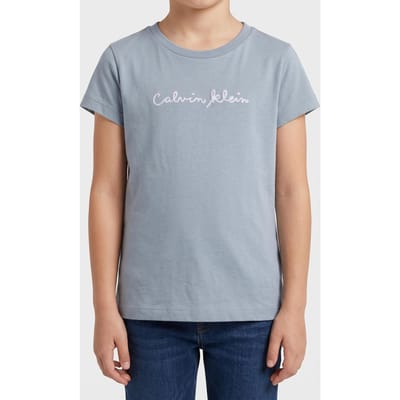 Calvin Klein Girls Seasonal Small Awareness Sleeve Tee Citadel Taglia: 8 | T-shirt Outlet | kids