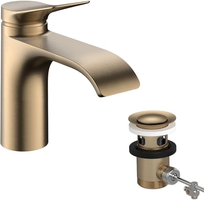 Hansgrohe Vivenis - Wastafelkraan met afvoer, EcoSmart, CoolStart, geborsteld brons 75014140