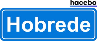 Hacebo - Plaatsnaam Sticker - 29x10 CM - Hobrede sticker - Verkeersborden sticker - grappige cadeaus - Hobrede