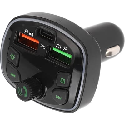 Émetteur Bluetooth 2 Ports USB 4,8A Appel Mains Libres Charge Rapide Lecteur MP3 Récepteur Radio pour Voitures