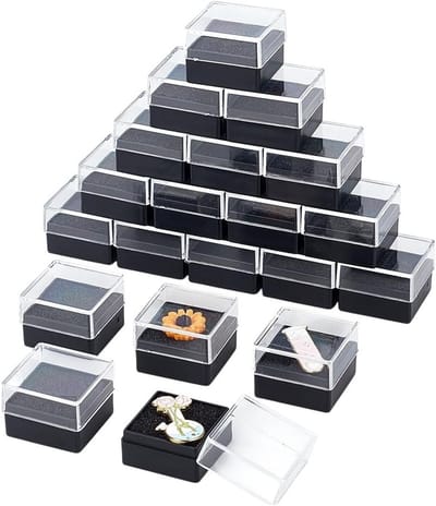 20 Stuks Heldere Plastic Cadeau Dozen voor Speld met Zichtvenster en Spons - Perfect voor Presentatie van Badges en Insignes
