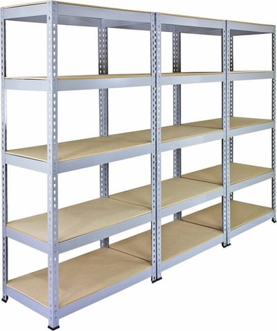 Q-rax 3 x stellingkasten - grijs - 90x50x182,5 cm - 100% boutloos