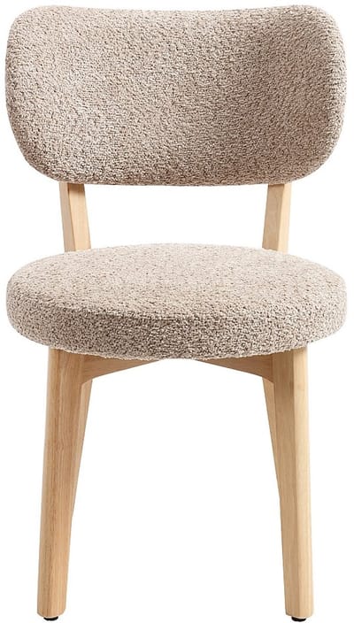 Vente-unique Set van 2 stoelen in boucléstof en rubberhout - Taupe - TORIEL