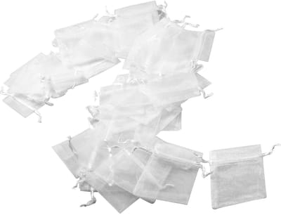 Dailygoods- Organza Zakjes 50 Stuks - Kleine Zakjes 9 x 7 cm - Cadeauzakjes - Snoepzakjes - Bruiloft/Verjaardag - Met Trekkoord