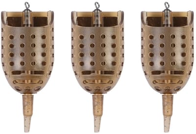 Dailygoods- Feeder 3 Stuks - Pellet Method Feeder - Gewichtsmarkering 30g/40g/50g - Duurzaam Aluminium - 7 cm x 3 cm - Voor Karpervissen - Vissysteem