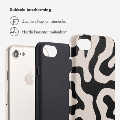 Selencia Hoesje - Geschikt voor Apple iPhone SE (2022) / SE (2020) / 8 / 7 / 6s / 6 - Backcover - Art Wave Black