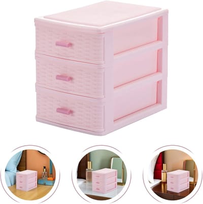 VHV - Sieradendoos - Opbergdoos - Ladendoos - Sieraden organizer - Doos met drie vakken - Opbergdoos met lade - Kleine spullen organizer - Make-up organizer - Voor sieraden - Voor bureau - Voor slaapkamer