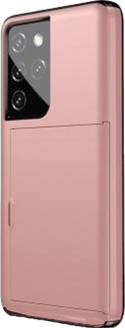 Hoesje geschikt voor Samsung Galaxy S22 - Backcover - Hardcase - Pasjeshouder - Portemonnee - Shockproof - TPU - Rose Goud