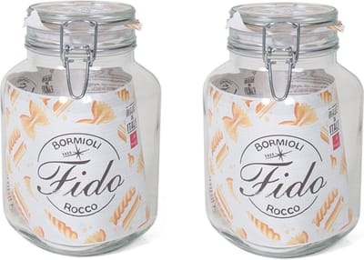 Bormioli Rocco Weckpot/inmaakpot - 2x - 2L - glas - met beugelsluiting - luchtdicht - 12 x 22 cm