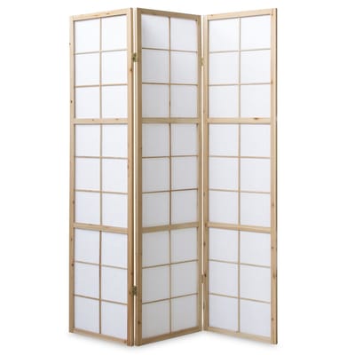 Homestyle4u Kamerscherm 3 panelen - 132x175 cm - Natuur - 3-delig - Shoji