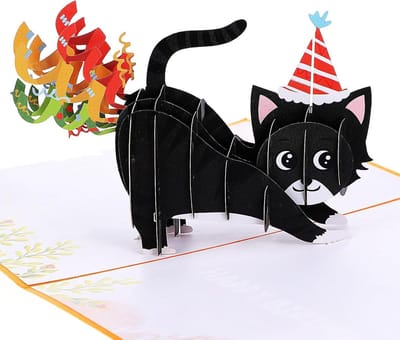 Dailygoods - Grappige 3D Kat Pop-up Verjaardagskaart met Confetti