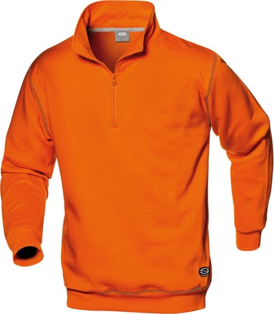 SIR SAFETY SIRFLEX ZIP COLLAR Werkshirt HEREN Veiligheidsshirt Oranje - Ritsluiting - Elastische Boorden - Contrasterende Stiksel