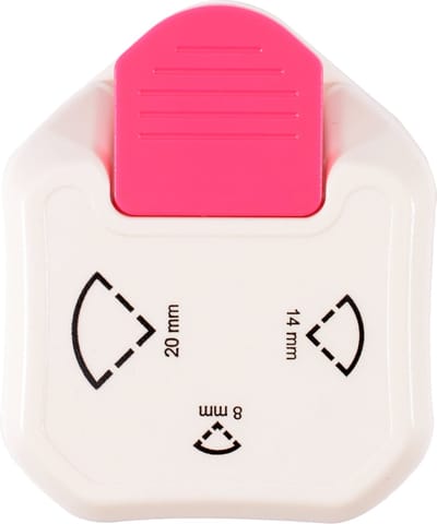 Vaessen Creative Pons - Hoekpons en 3 in 1 Label Pons 8, 14, 20 mm - Ivoor