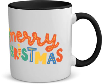 Akyol - kerst merry christmas koffiemok - theemok - zwart - Kerstmis - kerst beker - winter - kerst - christmas - kerst cadeau - 350 ML inhoud