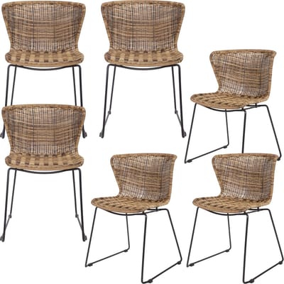 WOOOD Wings Tuinstoelen- Polyester - Naturel - Set van 6