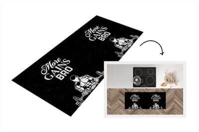 Keukenloper - Loper keuken - More gains bro - Spreuken - Quotes - 120x50 cm - Keukenloper vinyl