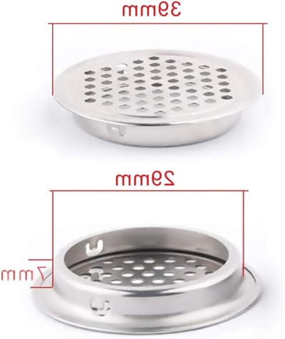 Ventilatie Grille - Rooster - Luchtstroming Verbeteren - Honingraat Ontwerp - 29mm - Zilver