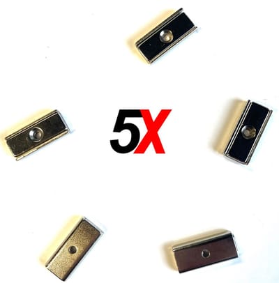 Actie4you® - 5 stuks Ultra Sterke Magneten Vierkant 30x14x5mm met Schroefgat - Neodymium Magneet - Krachtige Gat Magneten - Magneet deur - Kastdeuren - Magnetische Sluitingsdeur - Lade Sluiting – Deursluiting