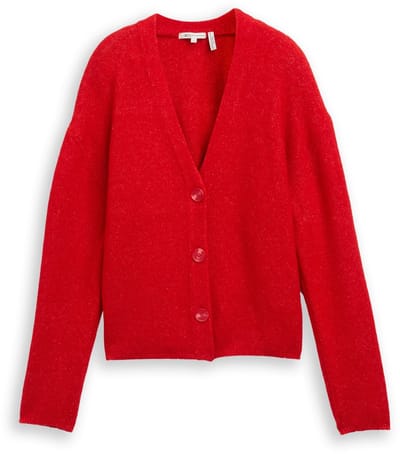 Tom Tailor Denim - Vest met V-hals - Maat XS - brilliant red