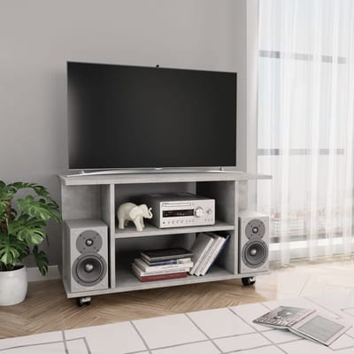 vidaXL - Tv-meubel - met - wieltjes - 80x40x45 - cm - bewerkt - hout - betongrijs