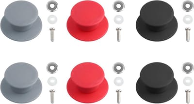 Dailygoods - 6 stuks universele pannendekselknoppen, hittebestendig, van siliconen, met schroeven, eenvoudig te installeren, voor potten, pannen, potten en deksels