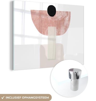 MuchoWow® Glasschilderij 160x120 cm - Schilderij acrylglas - Pastel - Abstract - Design - Foto op glas - Schilderijen