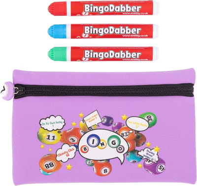 Set met Opbergetui, 3 Bingo Stiften en Bingobord