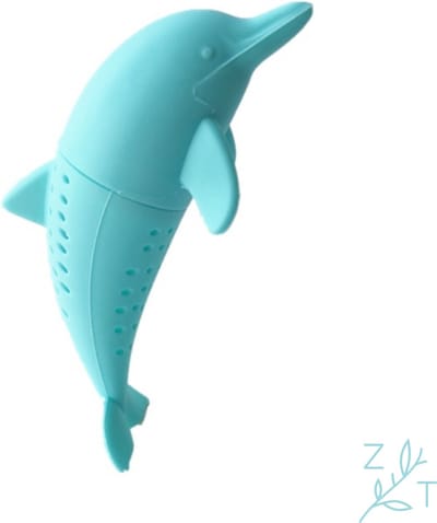 ZijTak - theefilter - thee-ei - tea infusier - infusie - thee ei - silicone - dolfijn - dolphin - blauw