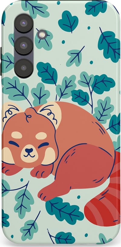 Casetastic Hoesje Geschikt voor Samsung A25 - Stijlvolle Beschermende Duo-layer Case - Rode panda avonturen