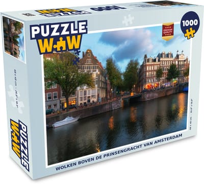 Puzzel Wolken boven de Prinsengracht van Amsterdam - Legpuzzel - Puzzel 1000 stukjes volwassenen