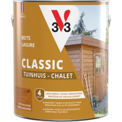 V33 Houtbeits Tuinhuis Classic - Lichte Eik - Zijdeglans 2.5l