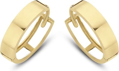 New Bling 9NBG-0050 - Gouden oorringen - 14 Karaat - Glad - 12,4mm - Geel Goud