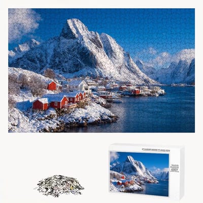 Puzzel 4000 stukjes - Houten Legpuzzel - Ontspanning Thuis - Lindehout Kwaliteit - 147 x 105 cm - Winter Berg