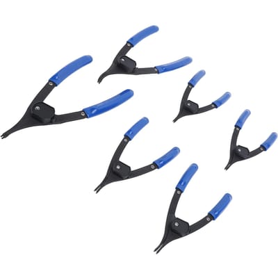 6PCS Borgveertangset 6in 8in Metaal Verstelbaar Intern Extern Borgringtang voor black