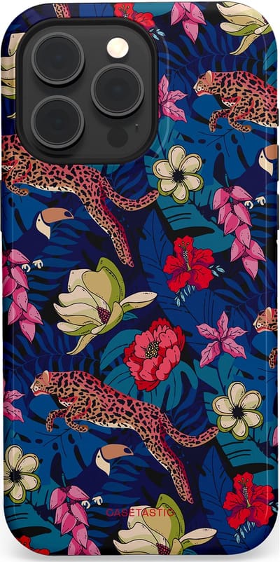 Casetastic Hoesje Geschikt voor Apple iPhone 15 Pro Max Magsafe - Stijlvolle Beschermende Duo-layer Case - Jungle parade